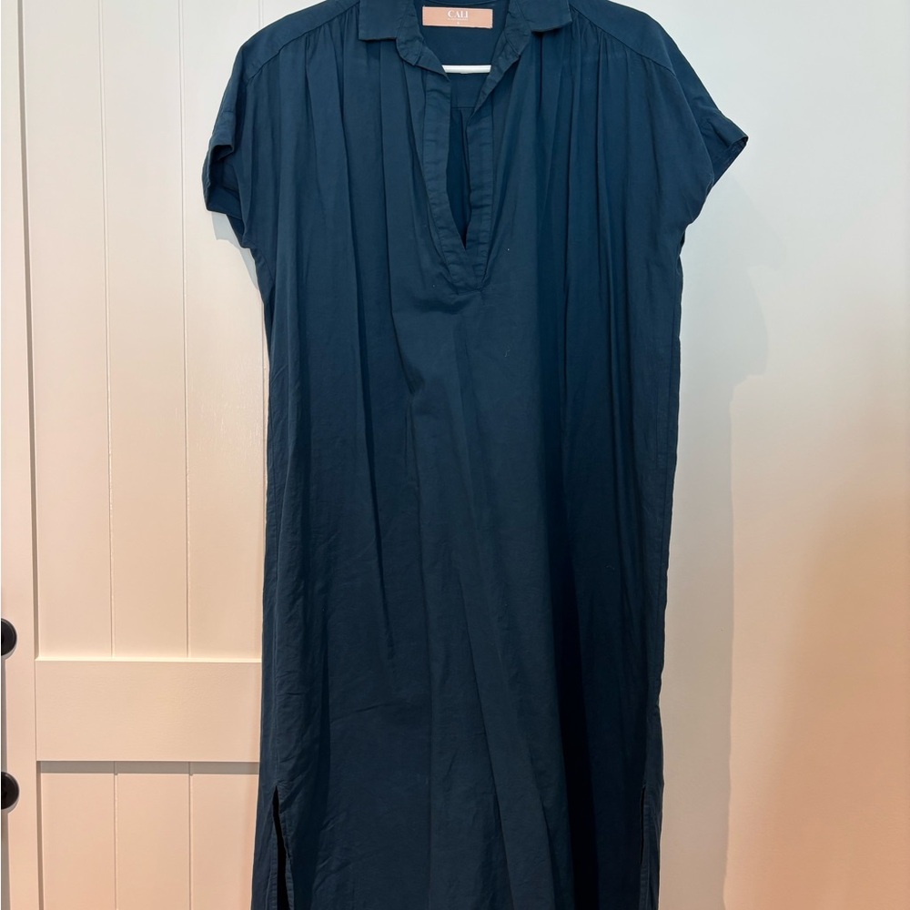 Navy Blue Short Sleeve Dress